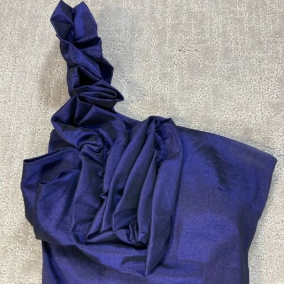 Dress Snap Party Formal Purple 1-Shoulder Ruffles Layered Satin-Taffet… - Picture 2 of 7
